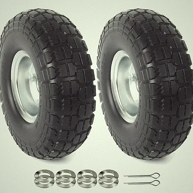 Durable 10-Inch Flat-Free Tire Wheels with 5/8" Bearings - Perfect for Carts