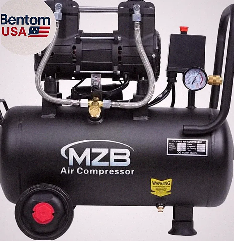 MZB 6.4 Gallon Ultra Quiet Air Compressor 110V/60Hz Steel Tanks Oil-Free 70Db No